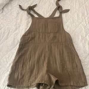 Khaki Linen Romper